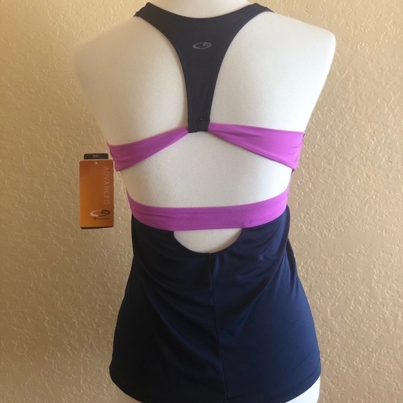 C9 By Champion Cut out Blue Purple Tankini Top size S - Picture 8 of 8
